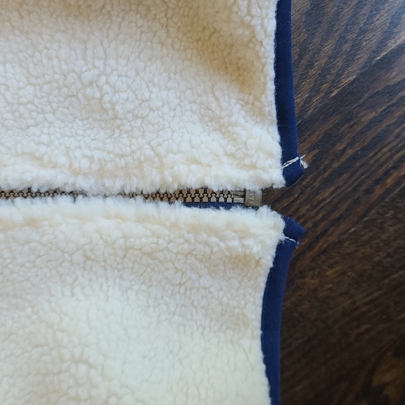 Carter's lined off white/navy fleece jacket, size 8 - Picture 7 of 11